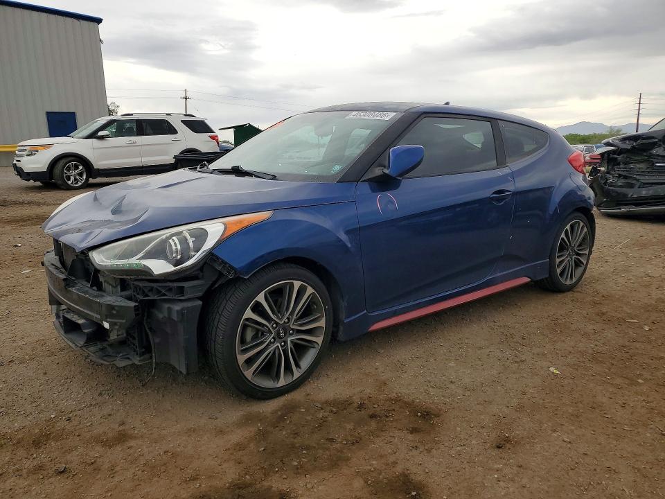 2016 Hyundai Veloster VIN KMHTC6AE8GU286163 COPART salvage auction — FRONT END, Id - Salvage Certificate Of Title, sold $2,000 on 2026-07-10 (photo 1)