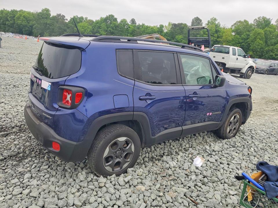 2018 Jeep Renegade VIN ZACCJBAB8JPH49338 COPART salvage auction — FRONT END, Nc - Salvage Certificate Of Title, sold $525 on 2026-08-12 (photo 3)
