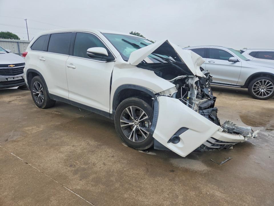 2019 Toyota Highlander VIN 5TDZZRFH0KS365986 COPART salvage auction — FRONT END, Tx - Salvage Vehicle Title, sold $3,650 on 2026-07-13 (photo 4)