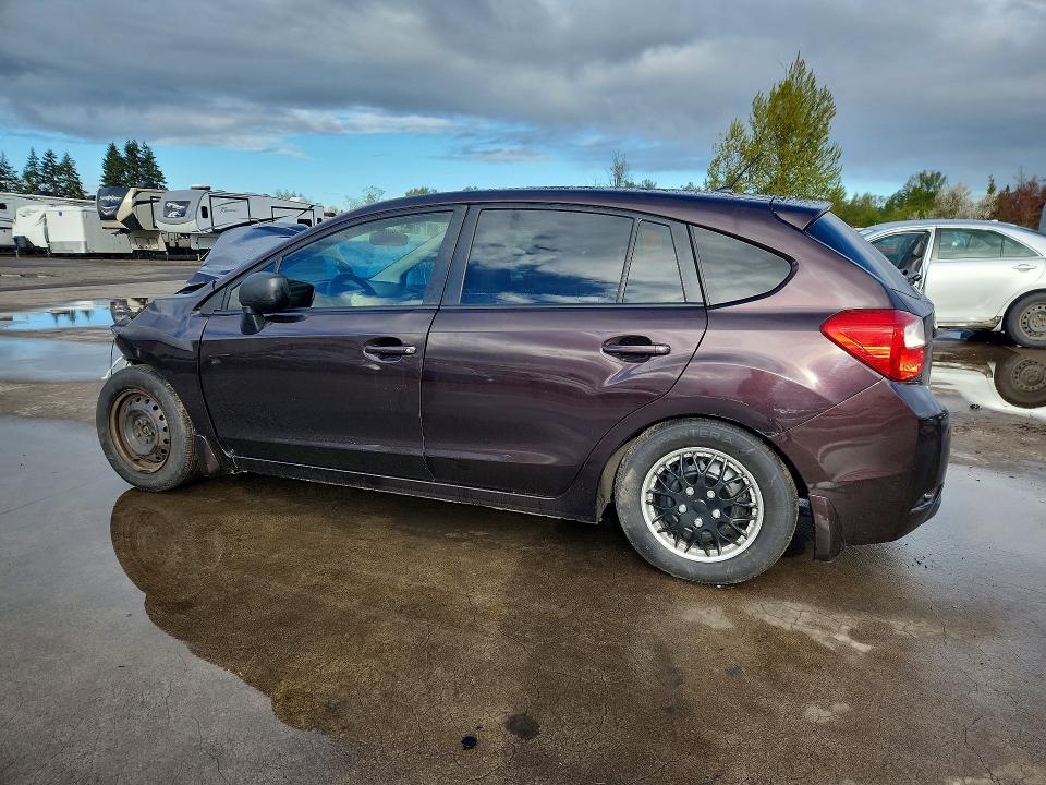 2013 Subaru Impreza VIN JF1GPAA68DH820584 COPART salvage auction — FRONT END, Or - Salvage Title Certificate, sold $350 on 2026-07-27 (photo 2)