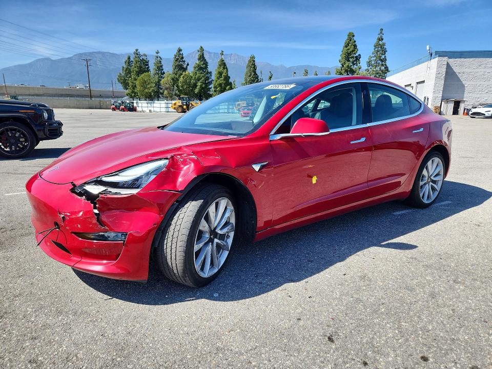 2020 Tesla VIN 5YJ3E1EA3LF645818 COPART salvage auction — FRONT END, Ca - Salvage Certificate, sold $4,350 on 2026-07-02 (photo 1)