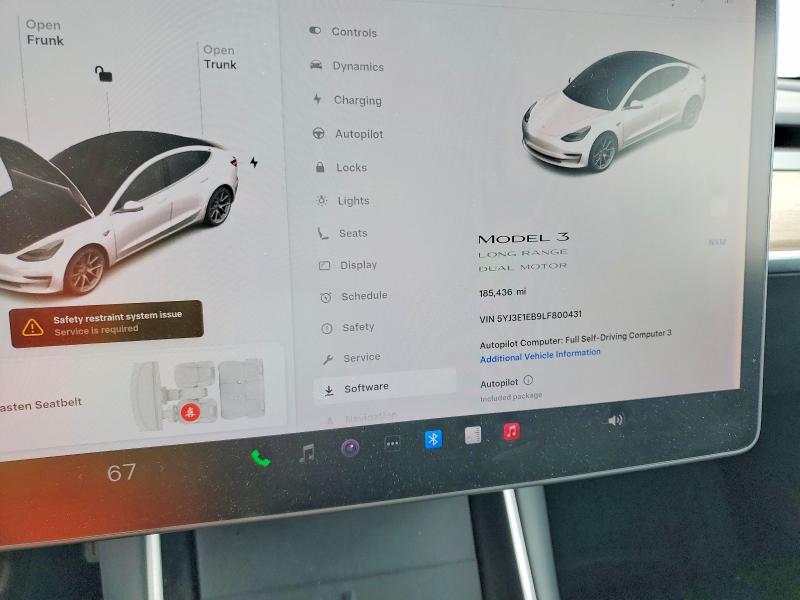2020 Tesla Model 3 VIN 5YJ3E1EB9LF800431 COPART salvage auction — SIDE, Ca - Salvage Certificate, sold $4,050 on 2026-07-02 (photo 9)