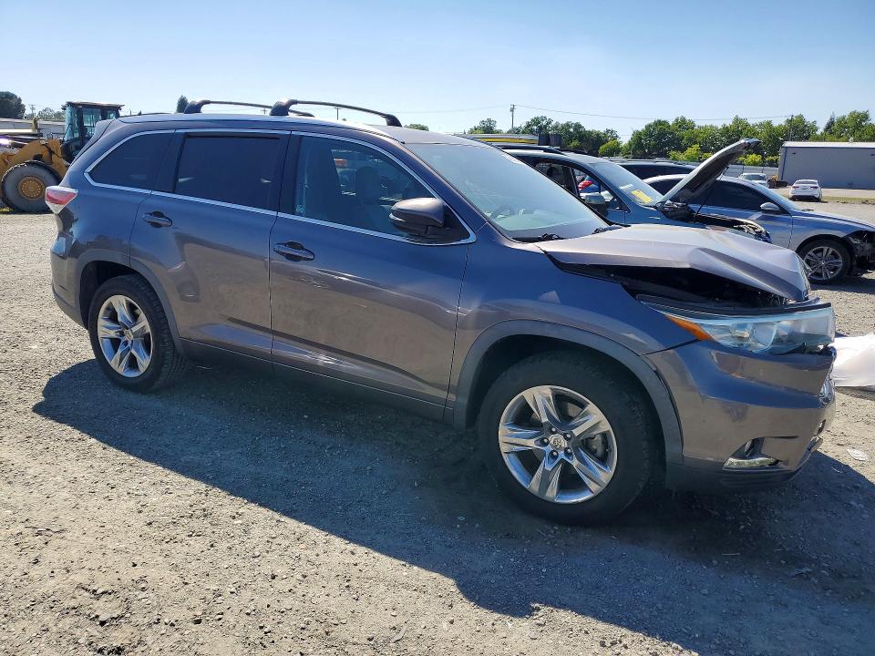 2015 Toyota Highlander VIN 5TDYKRFH1FS072197 COPART salvage auction — FRONT END, Ca - Salvage Certificate, sold $7,700 on 2026-07-09 (photo 4)