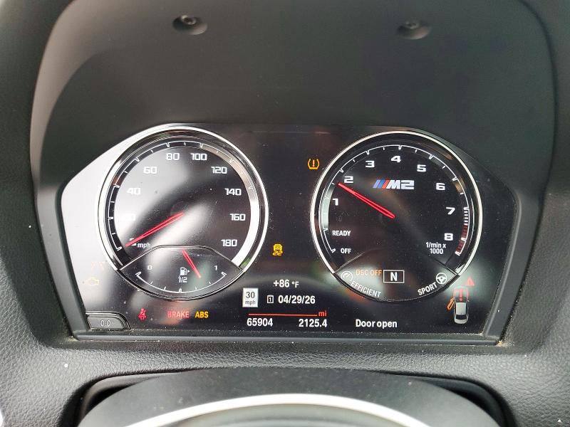2020 BMW M2 VIN WBS2U7C06L7E15865 COPART salvage auction — UNDERCARRIAGE, Tx - Salvage Vehicle Title, sold $23,100 on 2026-07-10 (photo 9)
