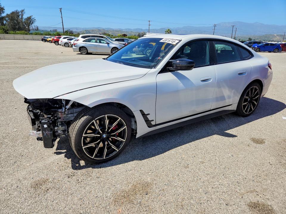 2025 BMW I4 VIN WBY33HD07SFU48327 COPART salvage auction — FRONT END, Ca - Salvage Certificate, sold $21,600 on 2026-07-31 (photo 1)