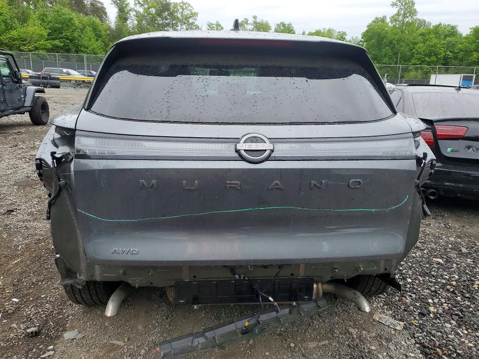 2025 Nissan Murano VIN 5N1AZ3BS3SC103114 COPART salvage auction — REAR END, Md - Cert Of Salvage > 75% Damage, sold $7,800 on 2026-07-21 (photo 6)