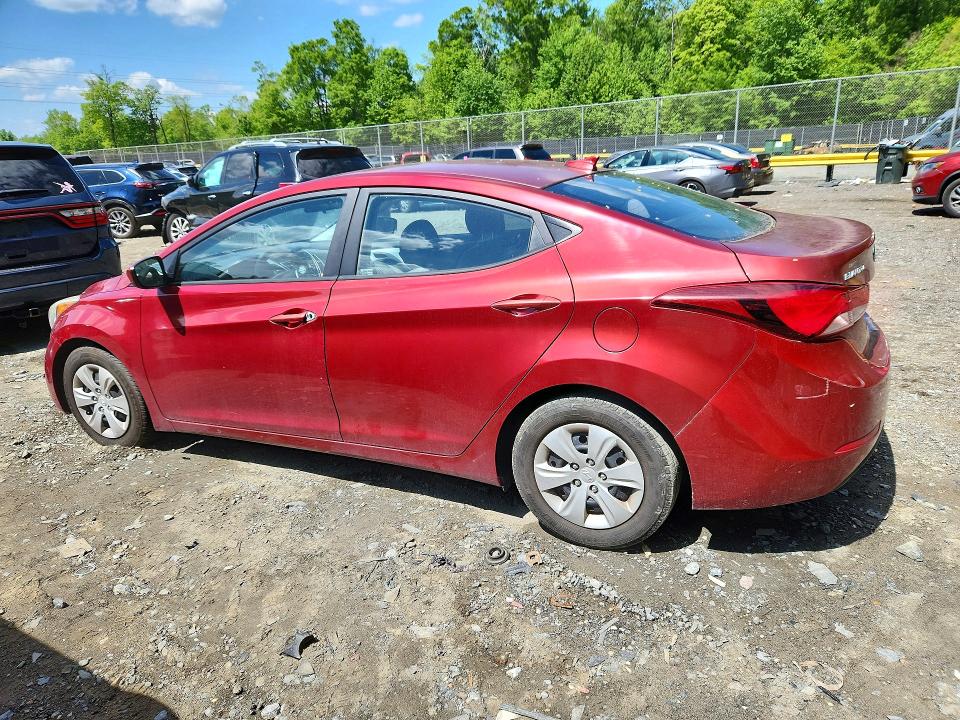 2016 Hyundai VIN 5NPDH4AE1GH750810 COPART salvage auction — VANDALISM, Md - Cert Of Salvage > 75% Damage, sold $825 on 2026-07-02 (photo 2)
