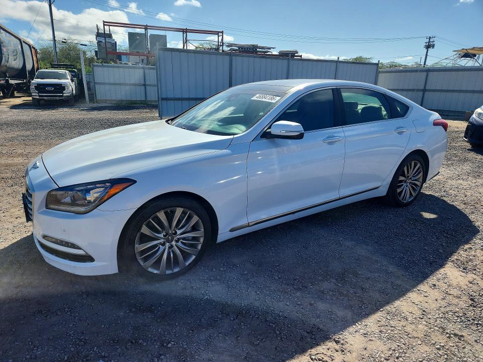 2015 Hyundai Genesis VIN KMHGN4JF5FU102708 COPART salvage auction — FRONT END, Hi - Certificate Of Title, sold $2,700 on 2026-07-27 (photo 1)