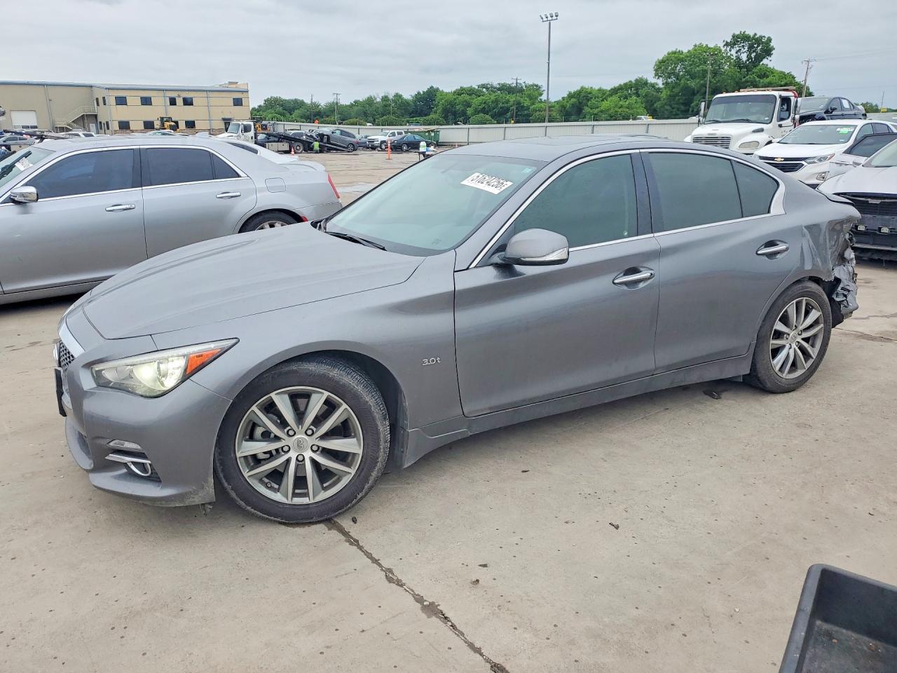 2016 Infiniti Q50 VIN JN1EV7AP7GM305528 COPART salvage auction — Rear End, TX - SALVAGE VEHICLE TITLE, sold $4,050 on 2026-07-02 (photo 1)