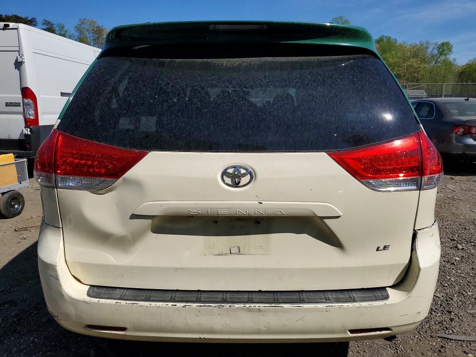 2011 Toyota Sienna VIN 5TDKK3DC9BS012477 COPART salvage auction — FRONT END, Md - Cert Of Salvage > 75% Damage, sold $225 on 2026-07-24 (photo 6)