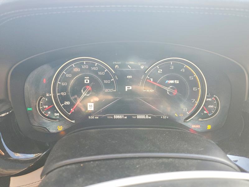 2019 BMW M5 VIN WBSJF0C59KB448442 COPART salvage auction — REAR END, Salvage Title, sold $20,200 on 2026-07-22 (photo 9)
