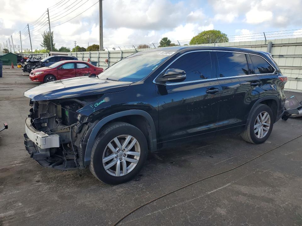2014 Toyota Highlander VIN 5TDZKRFH3ES010254 COPART salvage auction — FRONT END, Fl - Cert Of Title Slvg Rebuildable, sold $5,200 on 2026-07-06 (photo 1)