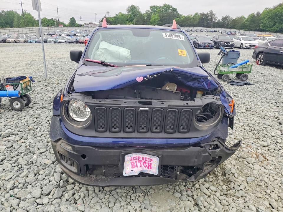 2018 Jeep Renegade VIN ZACCJBAB8JPH49338 COPART salvage auction — FRONT END, Nc - Salvage Certificate Of Title, sold $525 on 2026-08-12 (photo 5)