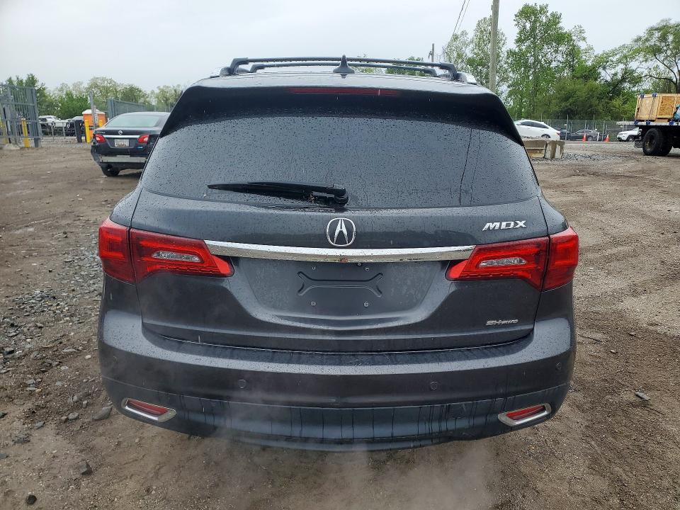 2014 Acura Mdx VIN 5FRYD4H64EB008469 COPART salvage auction — FRONT END, Md - Cert Of Salvage > 75% Damage, sold $2,650 on 2026-07-02 (photo 6)