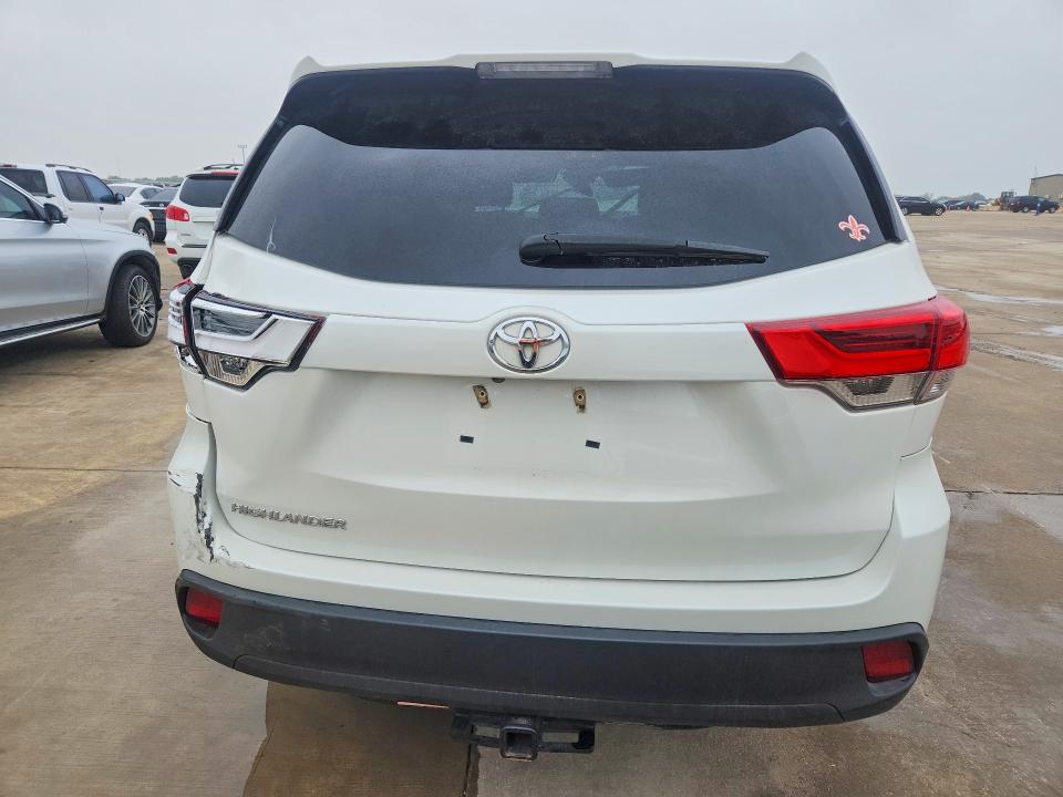 2019 Toyota Highlander VIN 5TDZZRFH0KS365986 COPART salvage auction — FRONT END, Tx - Salvage Vehicle Title, sold $3,650 on 2026-07-13 (photo 6)