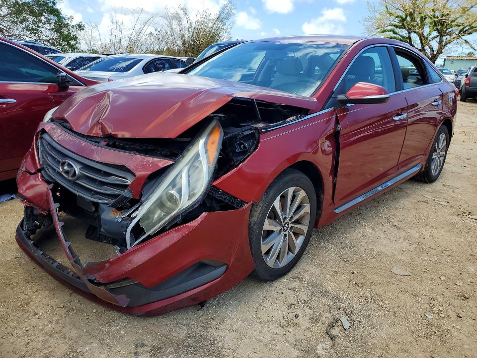 2015 Hyundai Sonata VIN 5NPE34AF8FH248323 COPART salvage auction — FRONT END, Hi - Certificate Of Salvage, sold $2 on 2026-08-31 (photo 1)