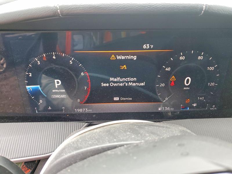 2025 Nissan Murano VIN 5N1AZ3BS3SC103114 COPART salvage auction — REAR END, Md - Cert Of Salvage > 75% Damage, sold $7,800 on 2026-07-21 (photo 9)