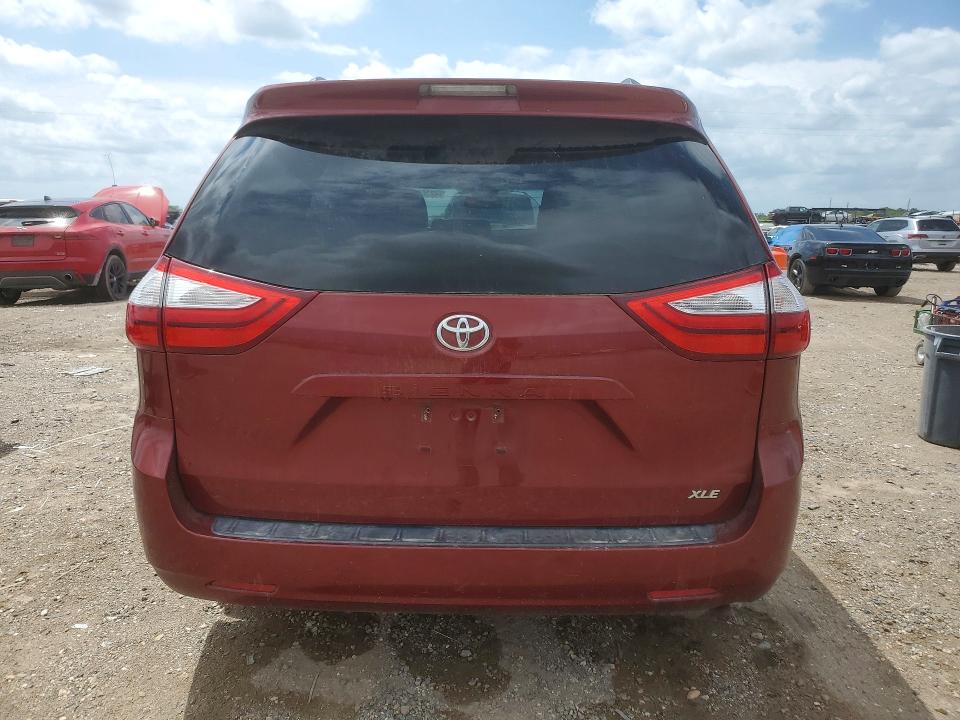2017 Toyota Sienna VIN 5TDYZ3DC0HS852422 COPART salvage auction — FRONT END, Tx - Salvage Vehicle Title, sold $5,100 on 2026-07-06 (photo 6)