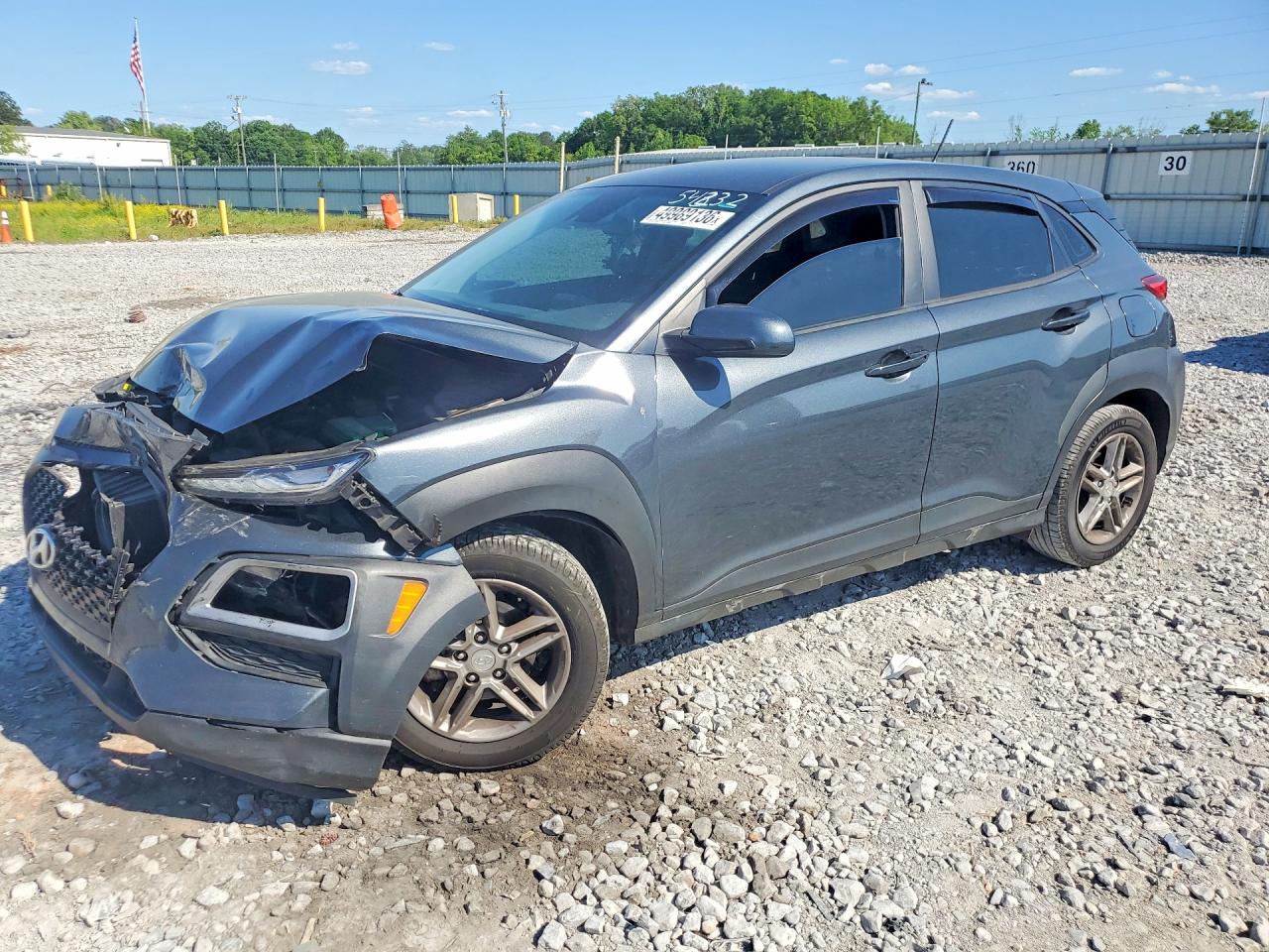 2021 Hyundai Kona VIN KM8K12AA1MU609231 COPART salvage auction — Front End, AL - CERT OF TITLE-SALVAGE TITLE, sold $1,050 on 2026-06-25 (photo 1)