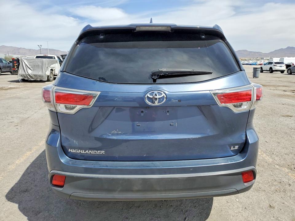 2014 Toyota Highlander VIN 5TDZKRFH4ES034725 COPART salvage auction — FRONT END, Nv - Salvage Title, sold $3,550 on 2026-07-28 (photo 6)