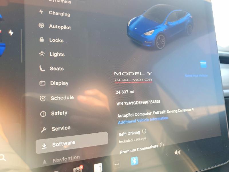 2024 Tesla Model y VIN 7SAYGDEF9RF154551 COPART salvage auction — UNDERCARRIAGE, CA, sold $12,500 on 2026-07-21 (photo 9)