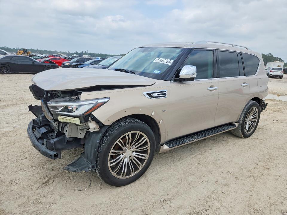 2019 Infiniti Qx80 VIN JN8AZ2NE5K9225267 COPART salvage auction — FRONT END, Tx - Salvage Vehicle Title, sold $7,200 on 2026-07-10 (photo 1)
