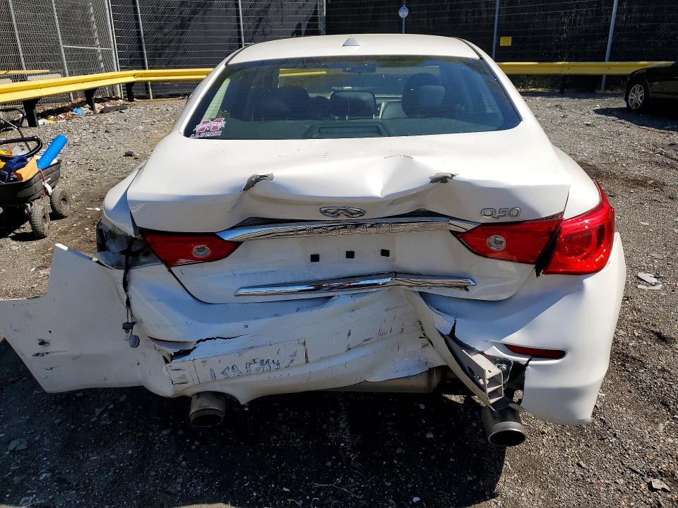 2016 Infiniti Q50 VIN JN1CV7AP4GM201635 COPART salvage auction — REAR END, MD - CERT OF SALVAGE > 75% DAMAGE, sold $625 on 2026-07-10 (photo 6)