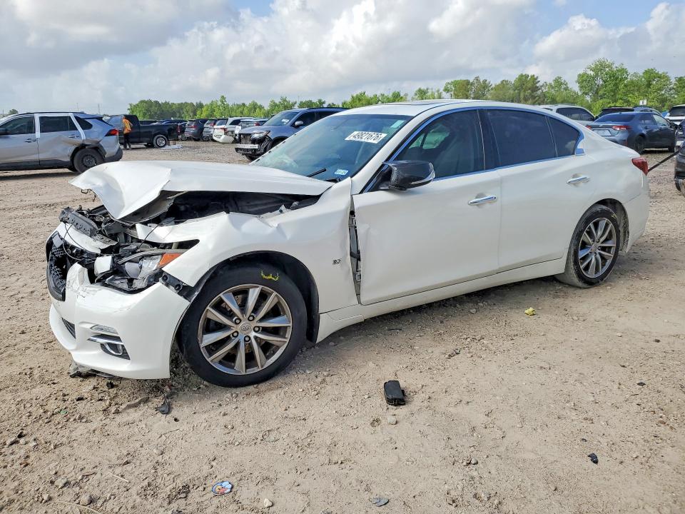 2014 Infiniti Q50 VIN JN1BV7AR2EM695486 COPART salvage auction — FRONT END, Tx - Salvage Vehicle Title, sold $1,400 on 2026-07-10 (photo 1)