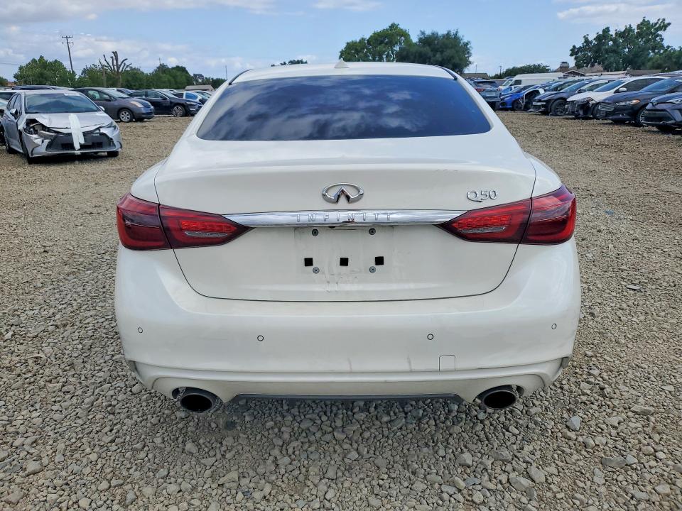2021 Infiniti Q50 VIN JN1EV7BPXMM706033 COPART salvage auction — FRONT END, Ca - Salvage Certificate, sold $3,350 on 2026-07-14 (photo 6)