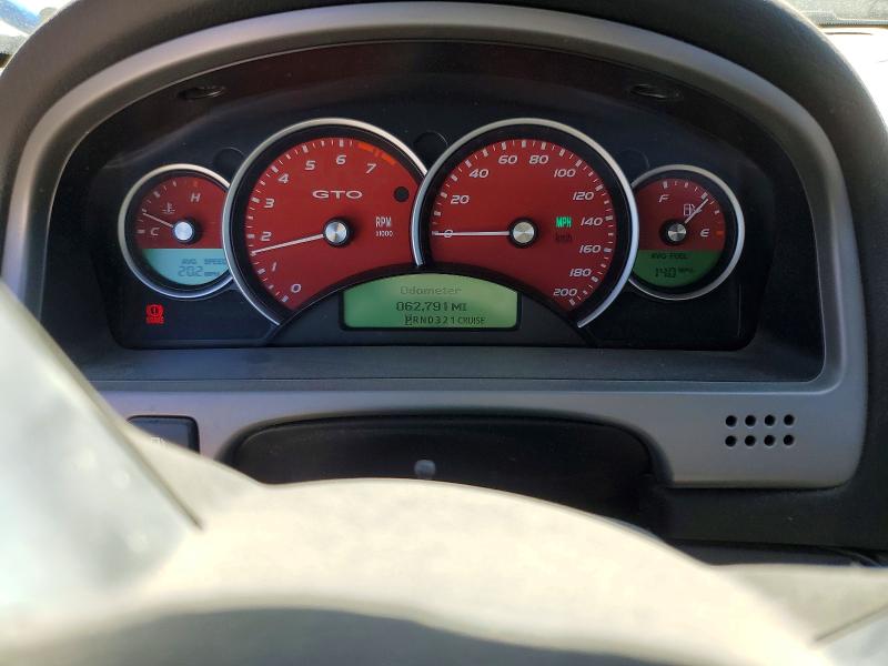 2006 Pontiac Gto VIN 6G2VX12UX6L810368 COPART salvage auction — FRONT END, Nv - Salvage Title, sold $3,550 on 2026-07-13 (photo 9)