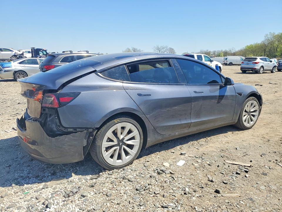 2022 Tesla Model 3 VIN 5YJ3E1EA6NF372117 COPART salvage auction — REAR END, Id - Salvage Certificate Of Title, sold $6,900 on 2026-07-16 (photo 3)