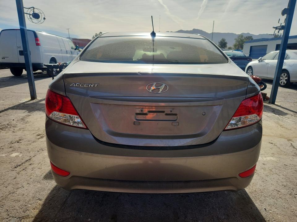 2012 Hyundai Accent VIN KMHCT4AE6CU250437 COPART salvage auction — FRONT END, Tx - Salvage Vehicle Title, sold $625 on 2026-07-10 (photo 6)