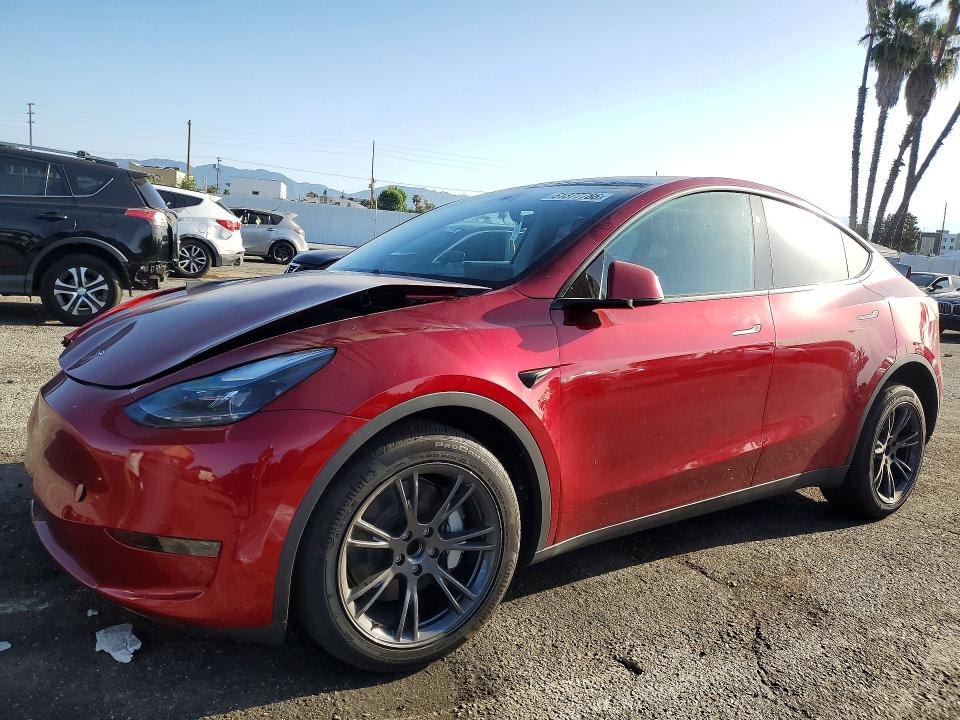 2025 Tesla Model y VIN 7SAYGDED2SF279461 COPART salvage auction — FRONT END, Ca - Salvage Certificate, sold $10,100 on 2026-07-24 (photo 1)