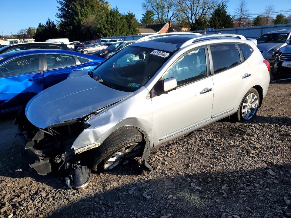 2013 Nissan Rogue VIN JN8AS5MV9DW642760 COPART salvage auction — FRONT END, MD - CERT OF SALVAGE > 75% DAMAGE, sold $450 on 2026-07-20 (photo 1)