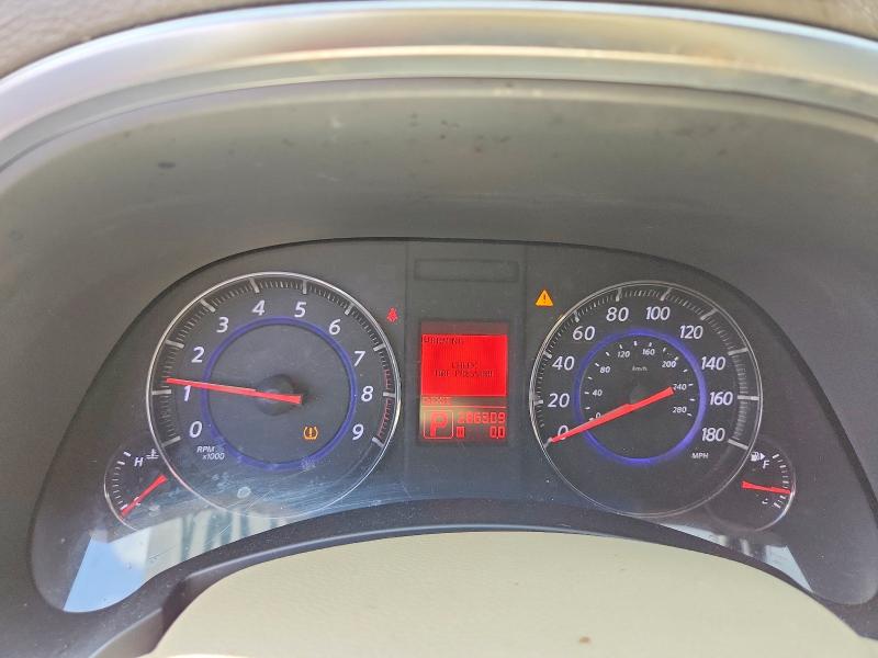 2011 Infiniti Fx35 VIN JN8AS1MUXBM711318 COPART salvage auction — WATER/FLOOD, LA - CERT OF TITLE-SALVAGE WATER, sold $225 on 2026-07-10 (photo 9)