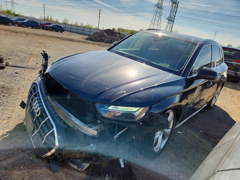 2021 Audi Q5 VIN WA1BAAFY6M2055503 COPART salvage auction — FRONT END, Salvage Title, sold $250 on 2026-07-28 (photo 1)