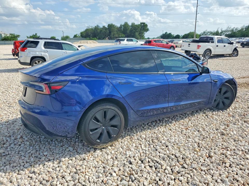 2025 Tesla Model 3 VIN 5YJ3E1EA5SF009920 COPART salvage auction — FRONT END, Tx - Salvage Vehicle Title, sold $9,400 on 2026-07-02 (photo 3)