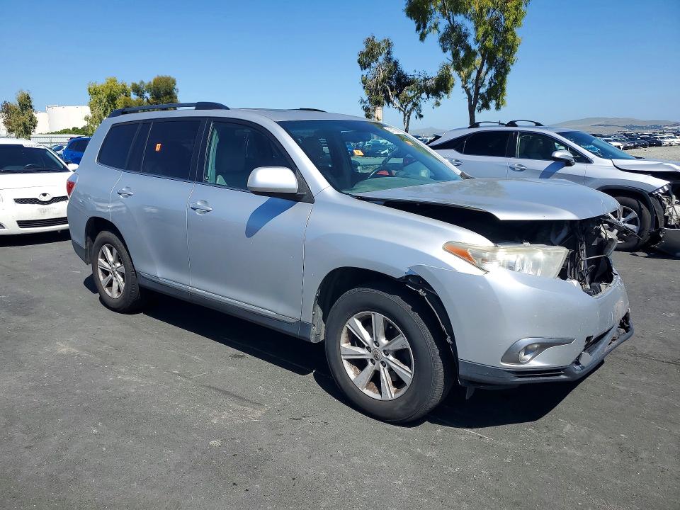 2013 Toyota Highlander VIN 5TDZK3EH4DS116600 COPART salvage auction — FRONT END, Ca - Salvage Certificate, sold $60 on 2026-07-27 (photo 4)