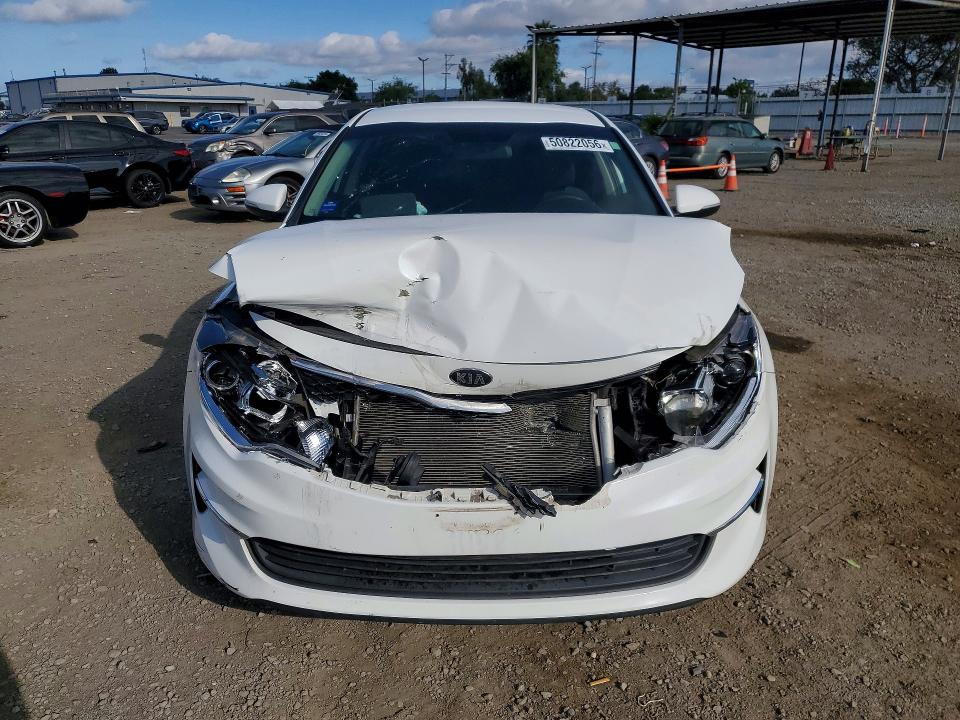 2018 Kia Optima VIN 5XXGT4L36JG206457 COPART salvage auction — FRONT END, Ca - Salvage Certificate, sold $1,300 on 2026-07-17 (photo 5)