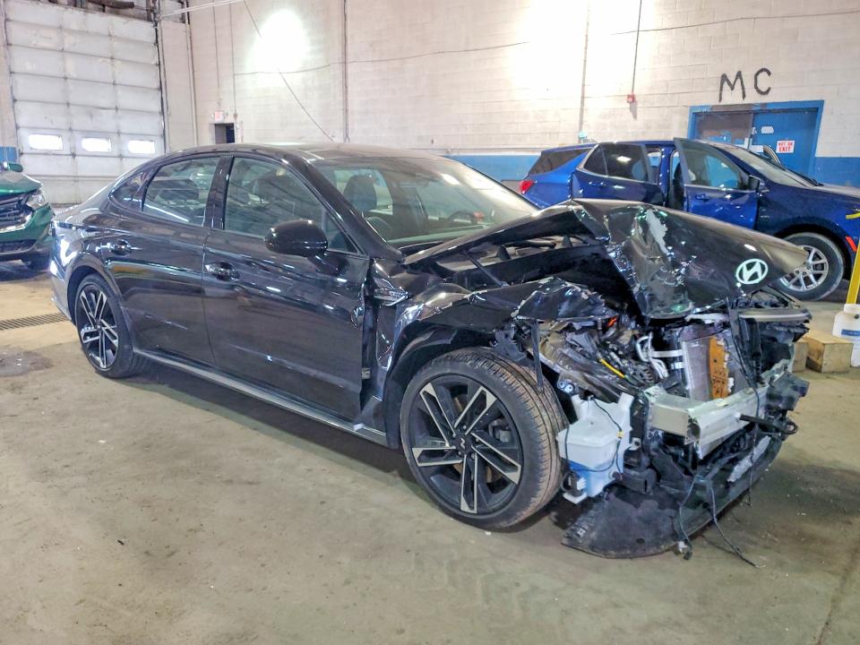 2025 Hyundai Sonata VIN KMHL54JC6SA496347 COPART salvage auction — FRONT END, Mi - Scrap Certificate Of Title, sold $6,200 on 2026-07-05 (photo 4)