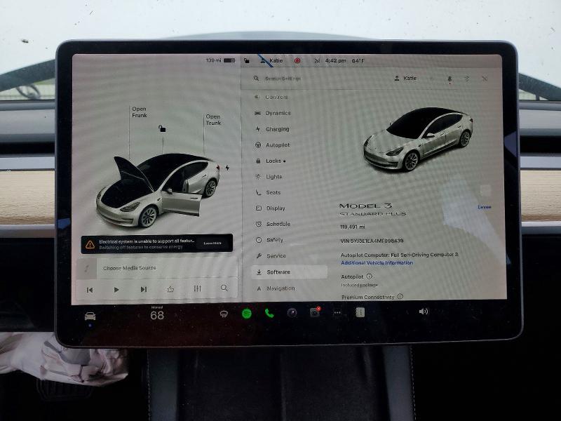 2021 Tesla Model 3 VIN 5YJ3E1EA4MF998439 COPART salvage auction — FRONT END, CA, sold $4,200 on 2026-07-14 (photo 9)