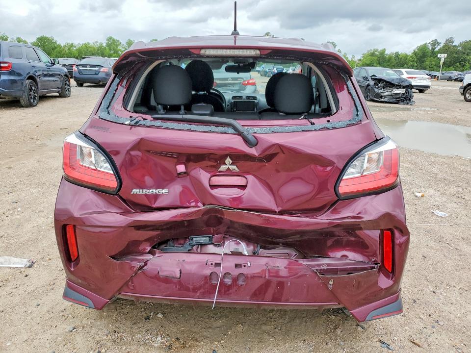 2022 Mitsubishi Mirage VIN ML32AUHJ0NH007133 COPART salvage auction — REAR END, Tx - Salvage Vehicle Title, sold $2,600 on 2026-07-24 (photo 6)