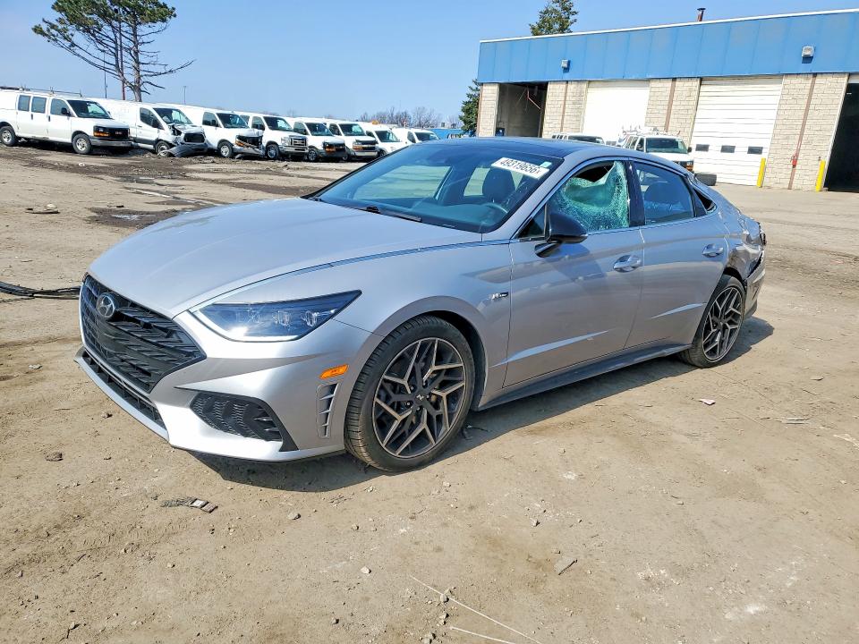 2023 Hyundai Sonata VIN KMHL14JC3PA329124 COPART salvage auction — REAR END, Mi - Certificate Of Title, sold $7,100 on 2026-07-17 (photo 1)