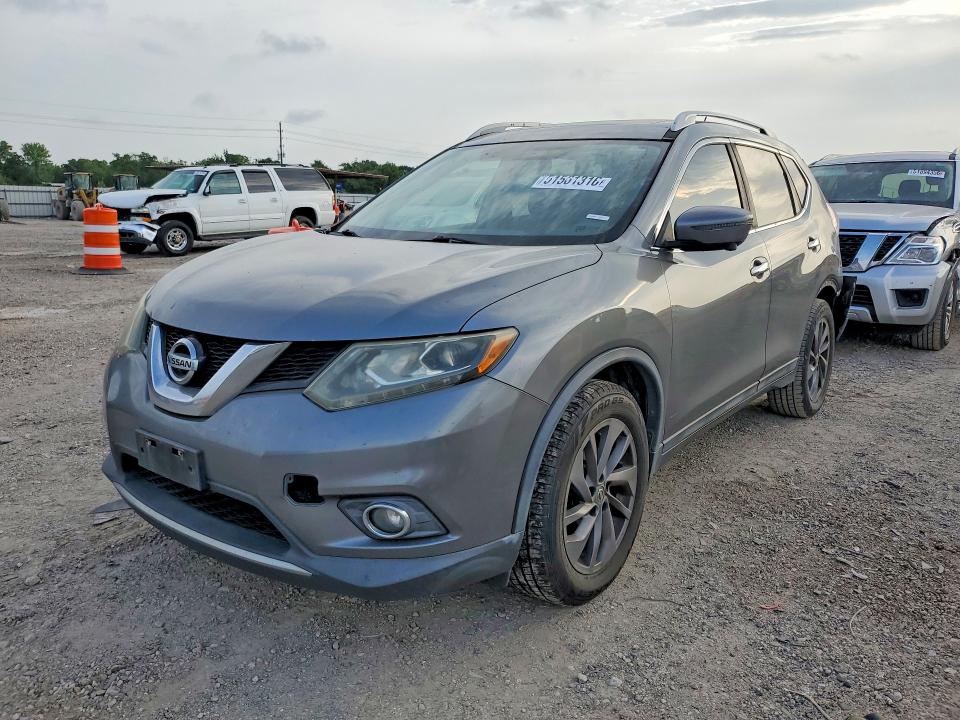 2016 Nissan Rogue VIN 5N1AT2MT7GC761382 COPART salvage auction — REAR END, TX - SALVAGE VEHICLE TITLE, sold $2,050 on 2026-07-02 (photo 1)