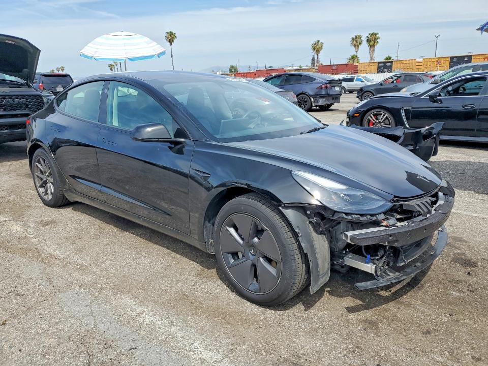 2023 Tesla Model 3 VIN 5YJ3E1EA7PF706481 COPART salvage auction — FRONT END, Ca - Salvage Certificate, sold $8,600 on 2026-07-02 (photo 4)