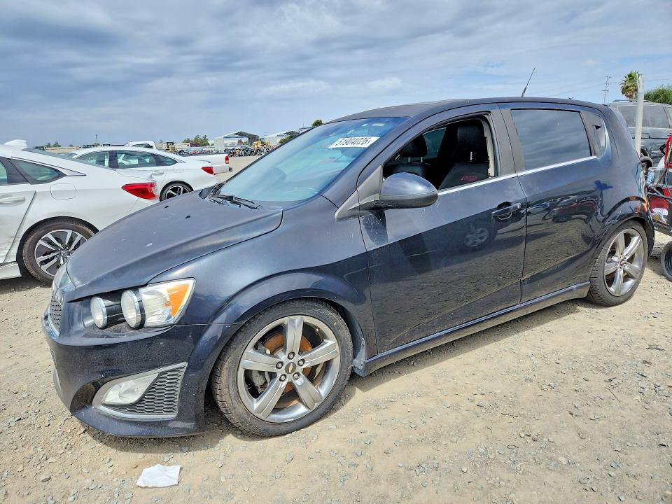 2013 Chevrolet SONIC VIN 1G1JH6SB3D4152960 COPART salvage auction — FRONT END, Ca - Dis/Dlr/Exp App For Dup Clean, sold $400 on 2026-07-10 (photo 1)