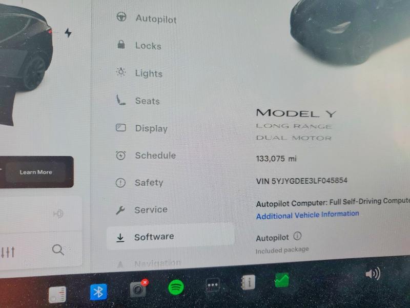 2020 Tesla Model y VIN 5YJYGDEE3LF045854 COPART salvage auction — FRONT END, Il - Salvage Certificate, sold $5,100 on 2026-07-07 (photo 9)