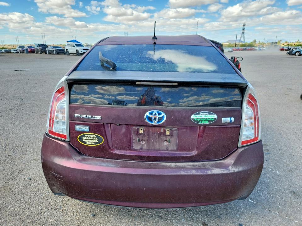 2013 Toyota Prius VIN JTDKN3DU8D5596654 COPART salvage auction — UNDERCARRIAGE, AZ - CERT OF TITLE - SALVAGE, sold $275 on 2026-07-24 (photo 6)