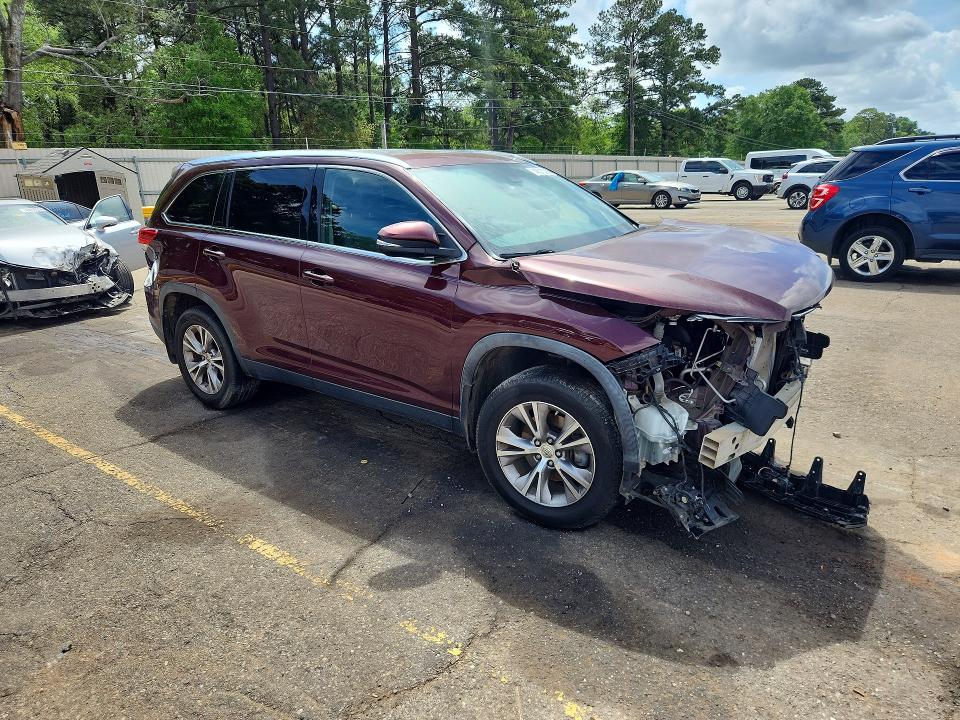 2019 Toyota Highlander VIN 5TDKZRFH5KS352071 COPART salvage auction — FRONT END, Al - Cert Of Title-Salvage Title, sold $4,300 on 2026-07-06 (photo 4)