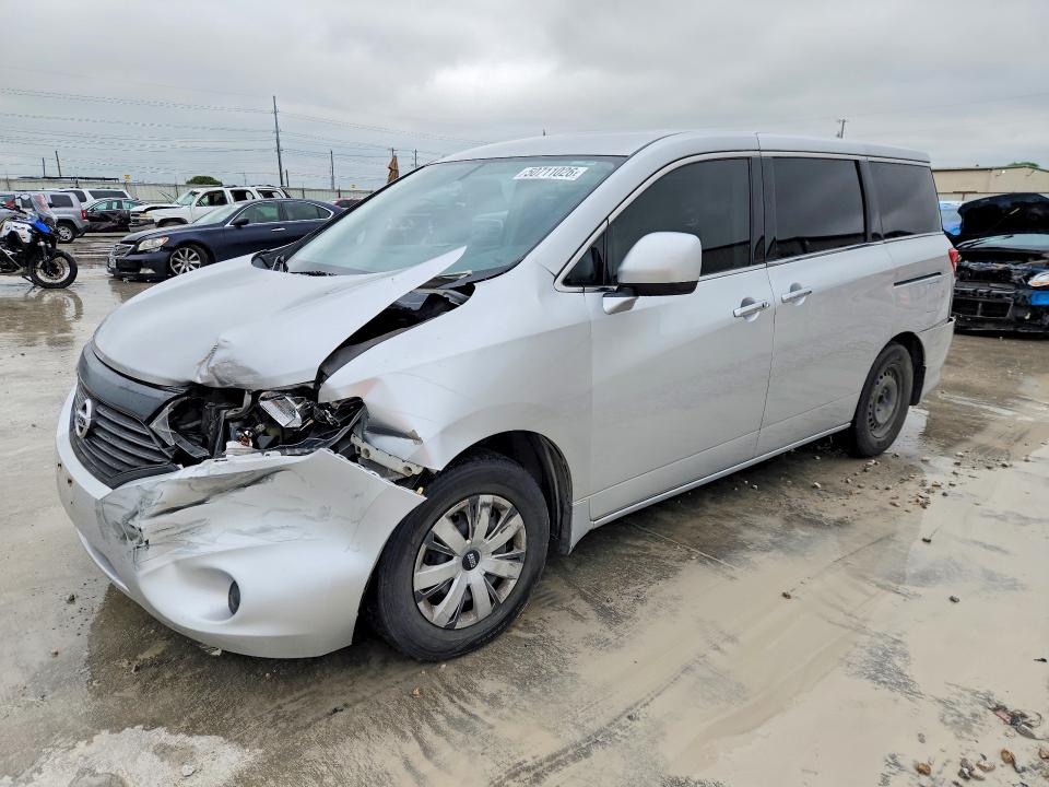 2014 Nissan Quest VIN JN8AE2KP7E9105377 COPART salvage auction — FRONT END, TX - CERTIFICATE OF TITLE, sold $525 on 2026-07-24 (photo 1)